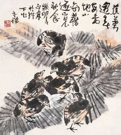 李苦禅 癸未(1963年)作 平安图 立轴